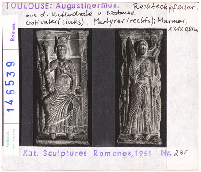 Vorschaubild Toulouse: Augustinermuseum, Pfeiler aus der Kathedrale von Narbonne, Gottvater und Märtyrer 